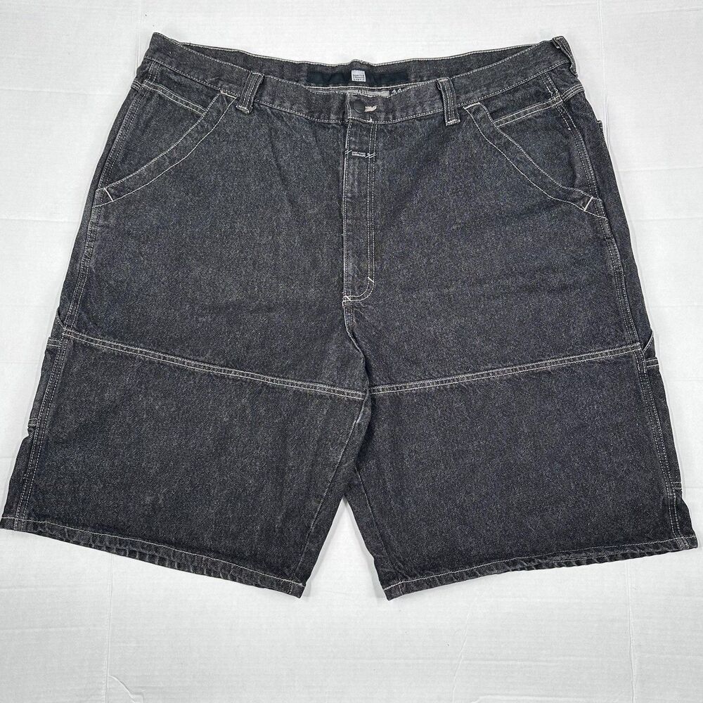 Marithe Francois Girbaud Cargo Shorts Mens 44 Black Denim Vintage Y2K Baggy 90s